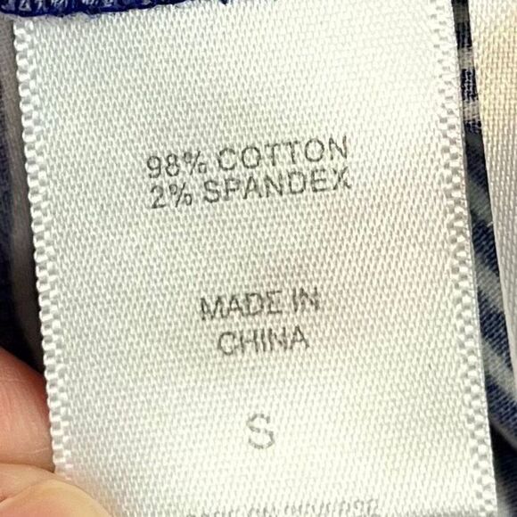 7th Avenue New York & Company Stripe Peasant 3/4 Sleeve Off The Shoulder Blouse - Picture 9 of 10